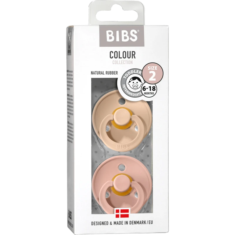 Набор пустышек BIBS Colour Vanilla/Blush, 6-18 мес, 2 шт