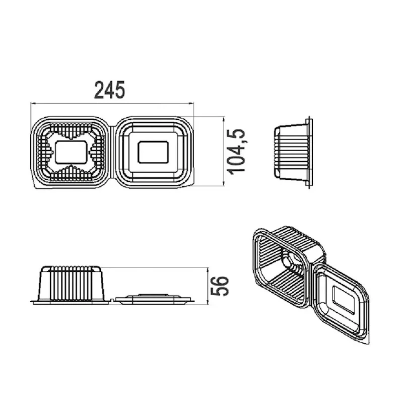 Контейнеры для пищевых продуктов Loyal-1899010377, 100 шт, прозрачные Контейнеры для пищевых продуктов Loyal-1899010377, 100 шт, прозрачные