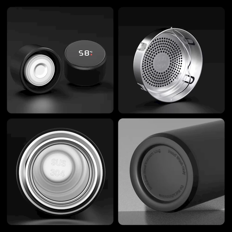 Термос Smart LED INM1074, нержавеющая сталь, серый, 6.5x6.5x23.5 см, 500 мл Термос Smart LED INM1074, нержавеющая сталь, серый, 6.5x6.5x23.5 см, 500 мл