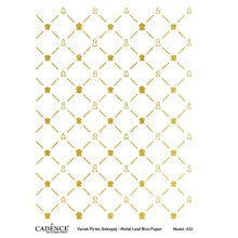 Dekupaj üçün düyü kağızı Cadence Metal Leaf Rice Paper Background Gold 032
