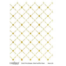 Dekupaj üçün düyü kağızı Cadence Metal Leaf Rice Paper Background Gold 032