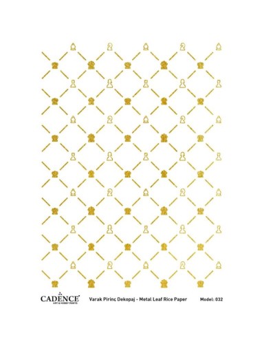 Dekupaj üçün düyü kağızı Cadence Metal Leaf Rice Paper Background Gold 032