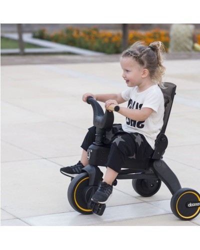 Üçtəkərli uşaq velosipedi Doona Liki Trike S5, 10 aydan, qara