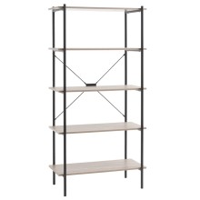 Stellaj JYSK Vandborg, 80x40x163 sm, 5 rəf, palıd/qara