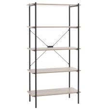 Stellaj JYSK Vandborg, 80x40x163 sm, 5 rəf, palıd/qara