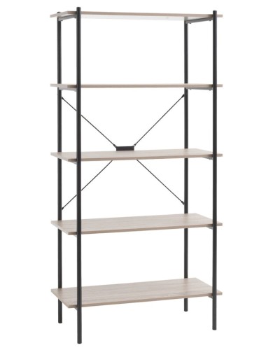 Stellaj JYSK Vandborg, 80x40x163 sm, 5 rəf, palıd/qara