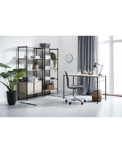 Stellaj JYSK Vandborg, 80x40x163 sm, 5 rəf, palıd/qara