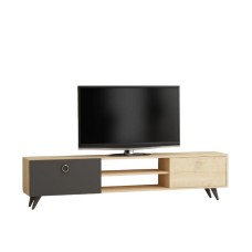 TV üçün tumba Ev Plus 12115858, LDSP, antrasit/bej, 180x31x48 sm