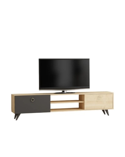 TV üçün tumba Ev Plus 12115858, LDSP, antrasit/bej, 180x31x48 sm