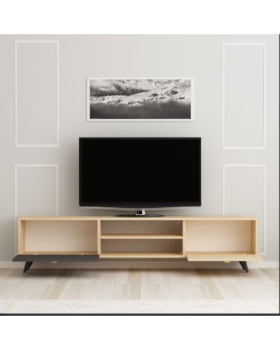 TV üçün tumba Ev Plus 12115858, LDSP, antrasit/bej, 180x31x48 sm