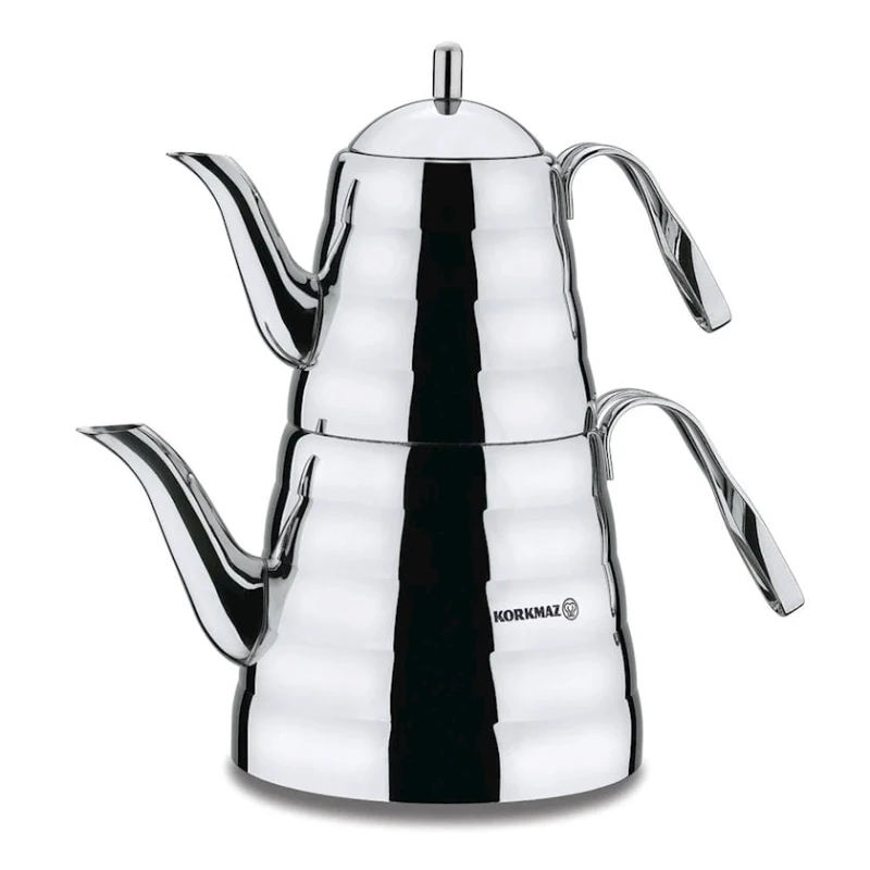 Набор чайников Korkmaz Petra Teapot Set A223, 1100+2500 мл, нержавеющая сталь, серый