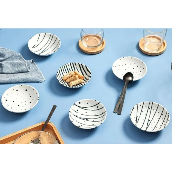 Kasalar dəsti Porland, farfor, qara/ağ, 11.5 sm, 6 əd