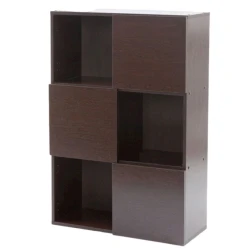 Stellaj, LDSP, 106х71х29 sm, rəflərlə, qəhvəyi Stellaj, LDSP, 106х71х29 sm, rəflərlə, qəhvəyi