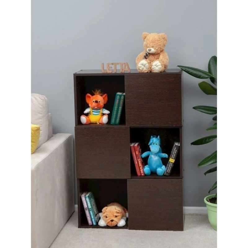 Stellaj, LDSP, 106х71х29 sm, rəflərlə, qəhvəyi