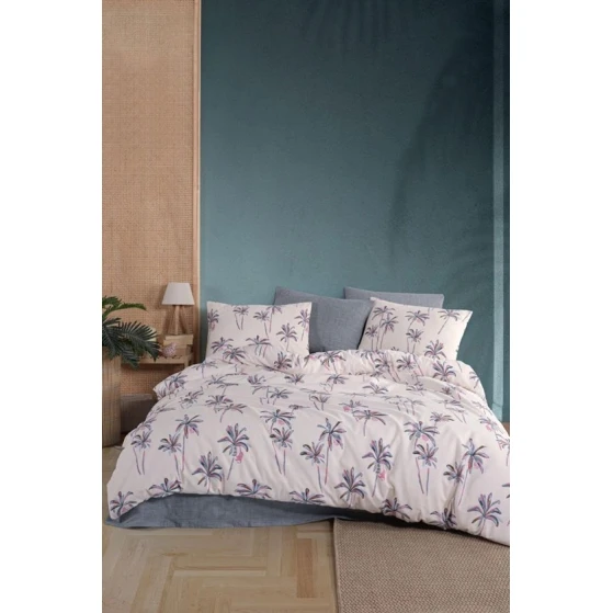 Комплект постельного белья Hanzade SHA-00006241, пододеяльник 200х220 см, простыня 220х240 см, 2 шт наволочки 50х70 см, двуспальный, хлопок, разноцветный