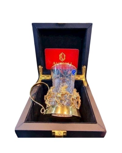 Stəkan altlığı ilə stəkan Karabakh Horse, 9.5 sm, büllur