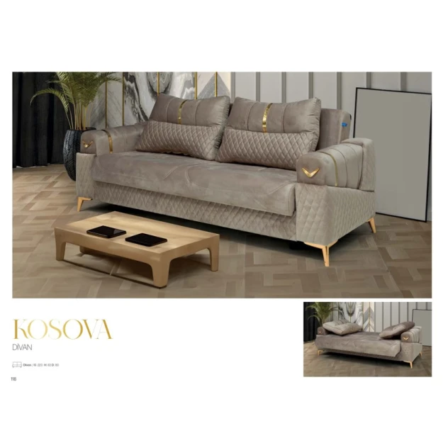 Диван Stil Mebel Kosova, 220x80x83 см, бежевый