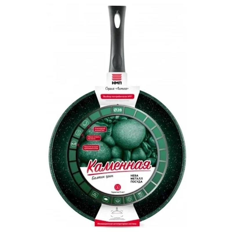 Сковородка Нева Металл Каменная Балтик Грин 6128, 28 см, алюминий, зеленая