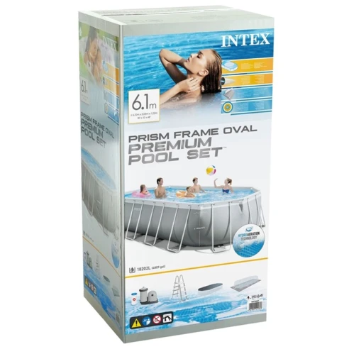 Бассейн каркасный Intex H26225588798, 610x305x122 см, 18202 л, серый