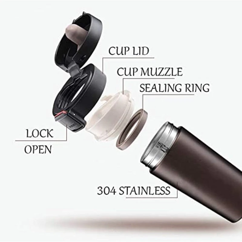 Термокружка Generic, нержавеющая сталь, черная, 380 мл Термокружка Generic, нержавеющая сталь, черная, 380 мл