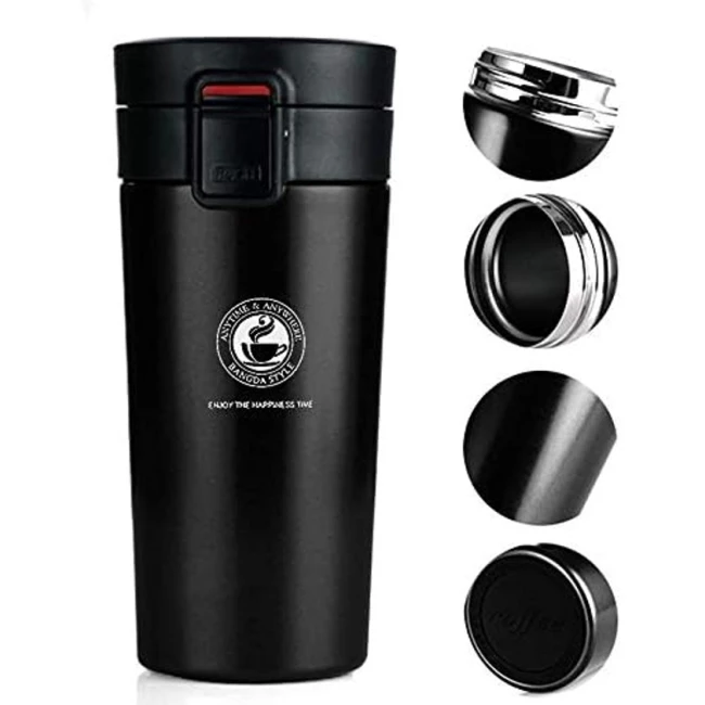 Термокружка Generic, нержавеющая сталь, черная, 380 мл Термокружка Generic, нержавеющая сталь, черная, 380 мл