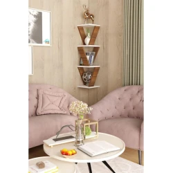 Полка настенная Art Mebel 60, ламинат, 85х22х22 см, белая/коричневая Полка настенная Art Mebel 60, ламинат, 85х22х22 см, белая/коричневая