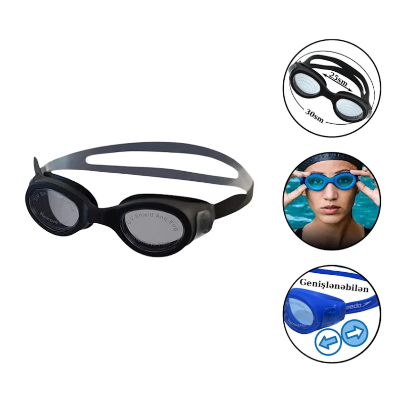 Очки для плавания Speedo 1357 силикон, черные, размер: 25-30 см Очки для плавания Speedo 1357 силикон, черные, размер: 25-30 см