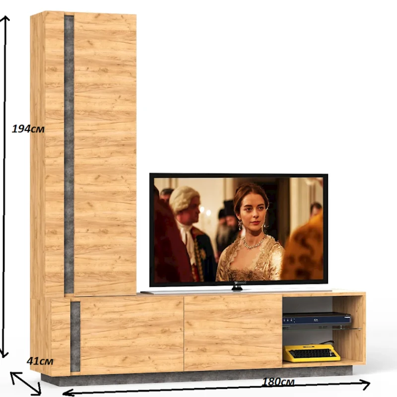 Тв тумба Letta,194х41х180 см,ЛДСП Тв тумба Letta,194х41х180 см,ЛДСП