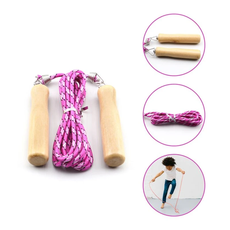 Скакалка 3233971702699, дерево, розовая