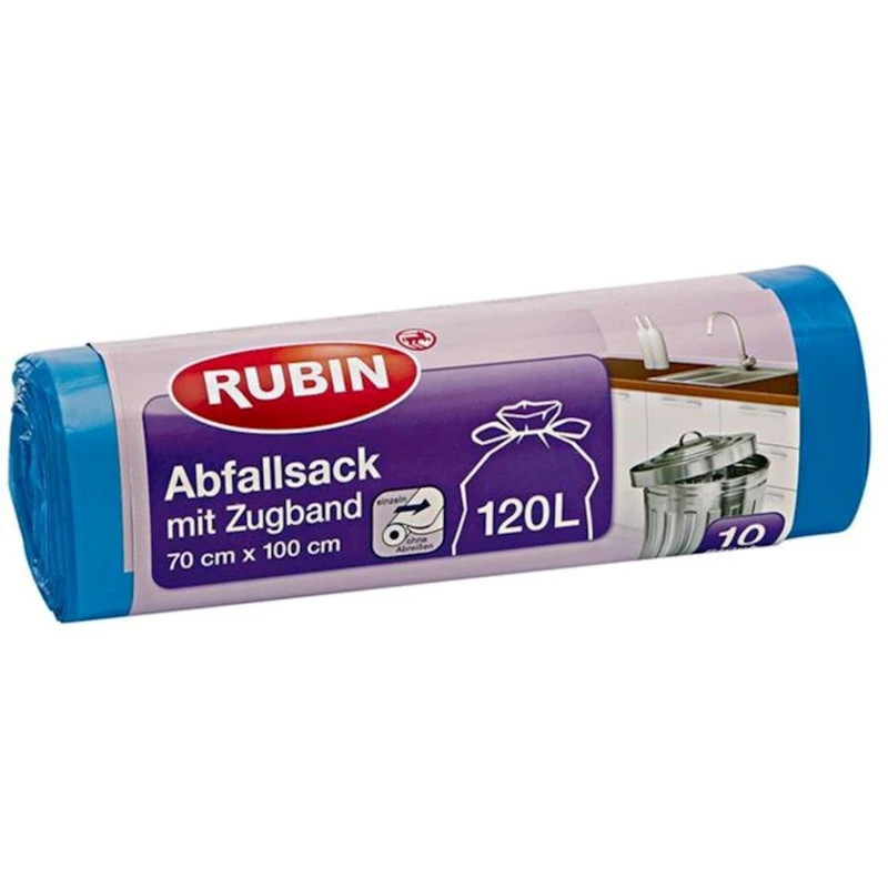 Zibil torbaları Rubin Mit Zugbandt, 120 l, 10 əd Zibil torbaları Rubin Mit Zugbandt, 120 l, 10 əd