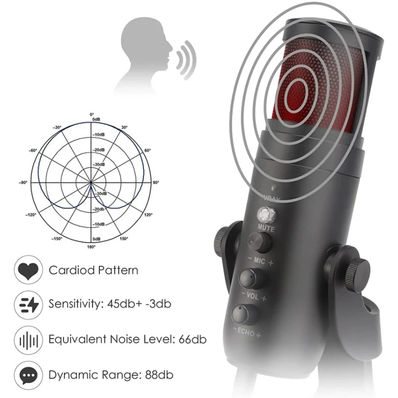 Микрофон Jmary MC-PW9 Black Микрофон Jmary MC-PW9 Black