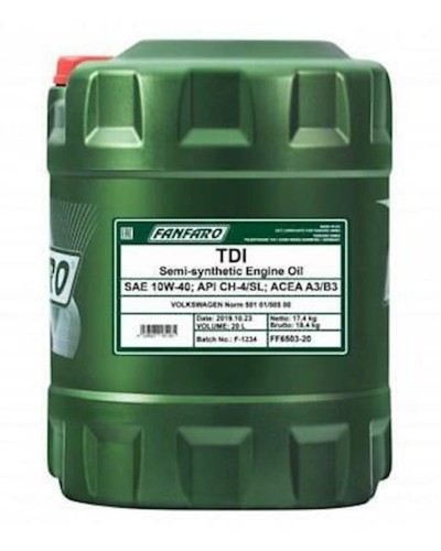 Yarısintetik motor yağı Fanfaro TDI 10W-40, 20 L