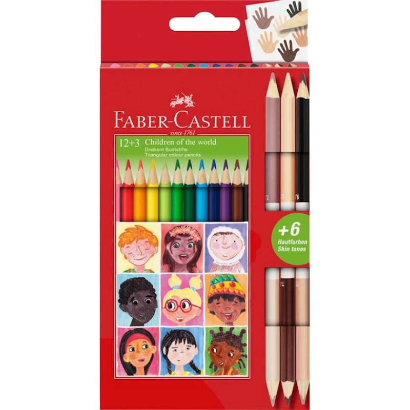 Набор цветных карандашей Faber-Castell Children of the World 511514, 15 шт Набор цветных карандашей Faber-Castell Children of the World 511514, 15 шт