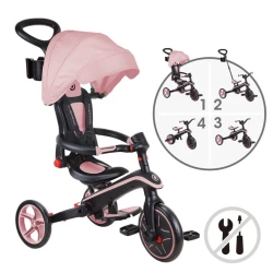Детский трехколесный велосипед 4-в-1, Globber, розовый
