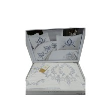 Yataq dəsti NV20 yorğan üzü 200x220 sm, mələfə 240x260 sm, 4 yastıq üzü 50x70 sm, pambıq, boz/ağ