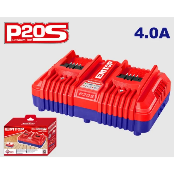 Беспроводное двойное зарядное устройство Emtop P20S Lithium-Ion с двумя портами на 4.0A. Беспроводное двойное зарядное устройство Emtop P20S Lithium-Ion с двумя портами на 4.0A.