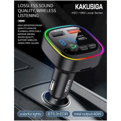 Avtomobillər üçün FM ötürücü Kakusiga KSC-1065 Black