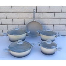 Qab-qacaq dəsti Canali SHA-00002472, qranit, rəngbərəng, 9 parça