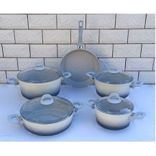 Qab-qacaq dəsti Canali SHA-00002472, qranit, rəngbərəng, 9 parça
