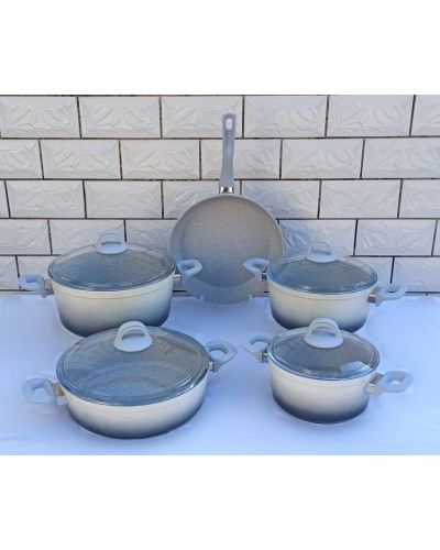 Qab-qacaq dəsti Canali SHA-00002472, qranit, rəngbərəng, 9 parça