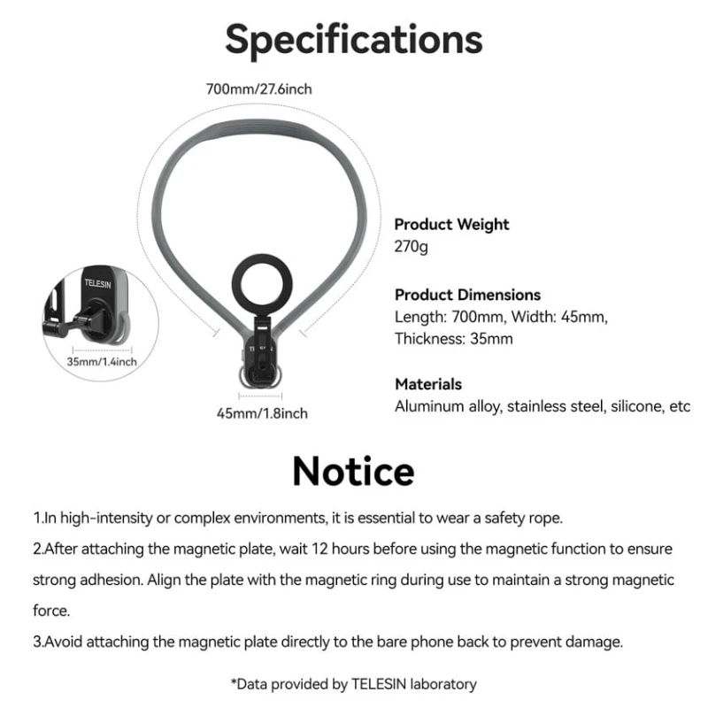 Telefon üçün bədənüstü tutacaq Telesin MNM-002 Telefon üçün bədənüstü tutacaq Telesin MNM-002