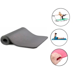Мат для йоги WS0683, серый, 180x80x1 см