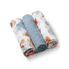 Набор пеленок Babyono Muslin 348/07, хлопок, серый/белый, 0–6 мес, унисекс, 70x70 см, 3 шт