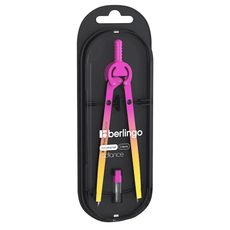 Готовальня Berlingo Radiance 17 см, желтый/розовый Готовальня Berlingo Radiance 17 см, желтый/розовый