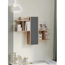 Полка ev_12116116, ламинат, серый/коричневый, 99x20x74 см Полка ev_12116116, ламинат, серый/коричневый, 99x20x74 см