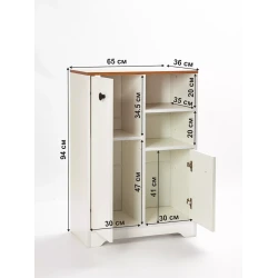 Тумба 94x65x36 см, ЛДСП, белая/коричневая Тумба 94x65x36 см, ЛДСП, белая/коричневая