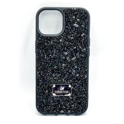 Çexol SS821 Swarovski Apple iPhone 15 üçün Qara