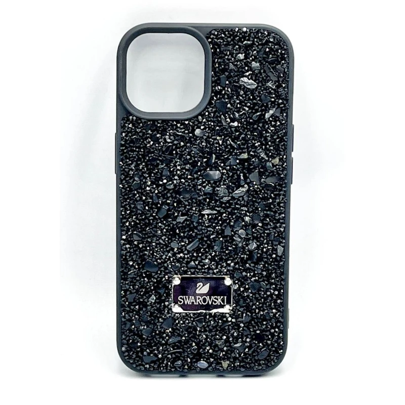 Çexol SS821 Swarovski Apple iPhone 15 üçün Qara