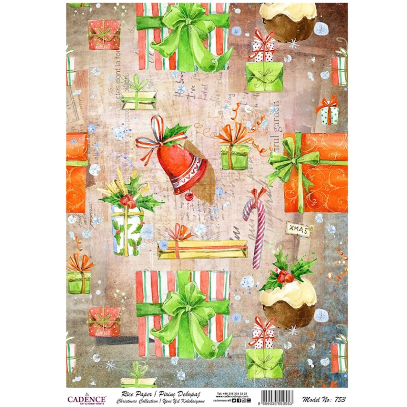 Рисовая бумага для декупажа Cadence A3,753 30x42 см