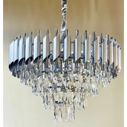 Люстра подвесная ZGH_00661, серебристая, 70х50х45 см